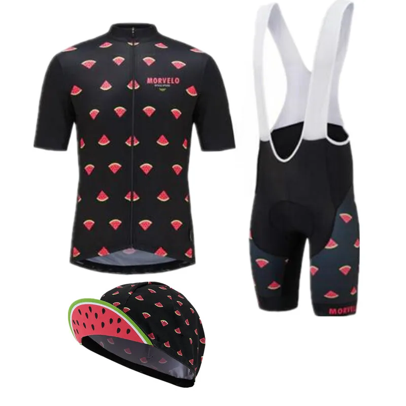 Morvelo арбуз Vélo комплекты+ Шапки с коротким рукавом гоночный велосипед Велосипедная форма Для мужчин цикл одежда спортивная одежда