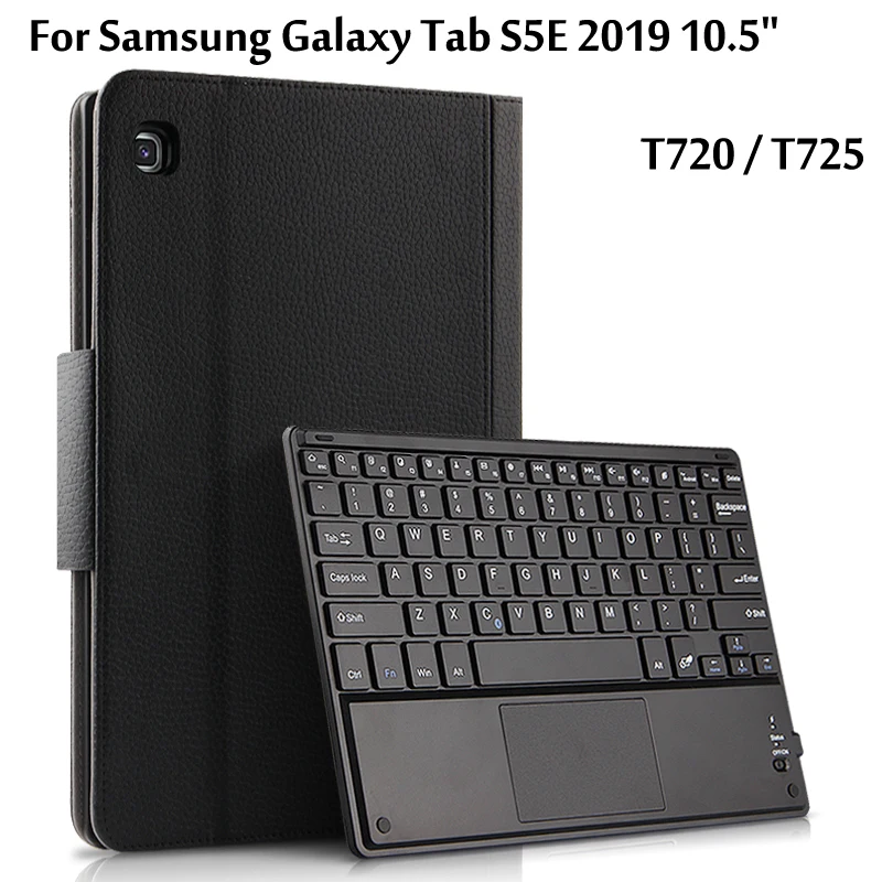 Беспроводная Bluetooth клавиатура чехол для Samsung Galaxy Tab S5E чехол 10," T720 T725 чехол для планшета кожаный Стенд чехол