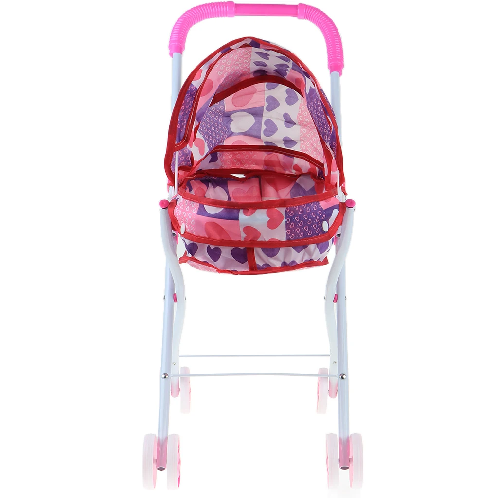 Mini Simulation Foldable Baby Push Cart Pushchair Stroller Pram Kids Pretend Play Furniture Toys