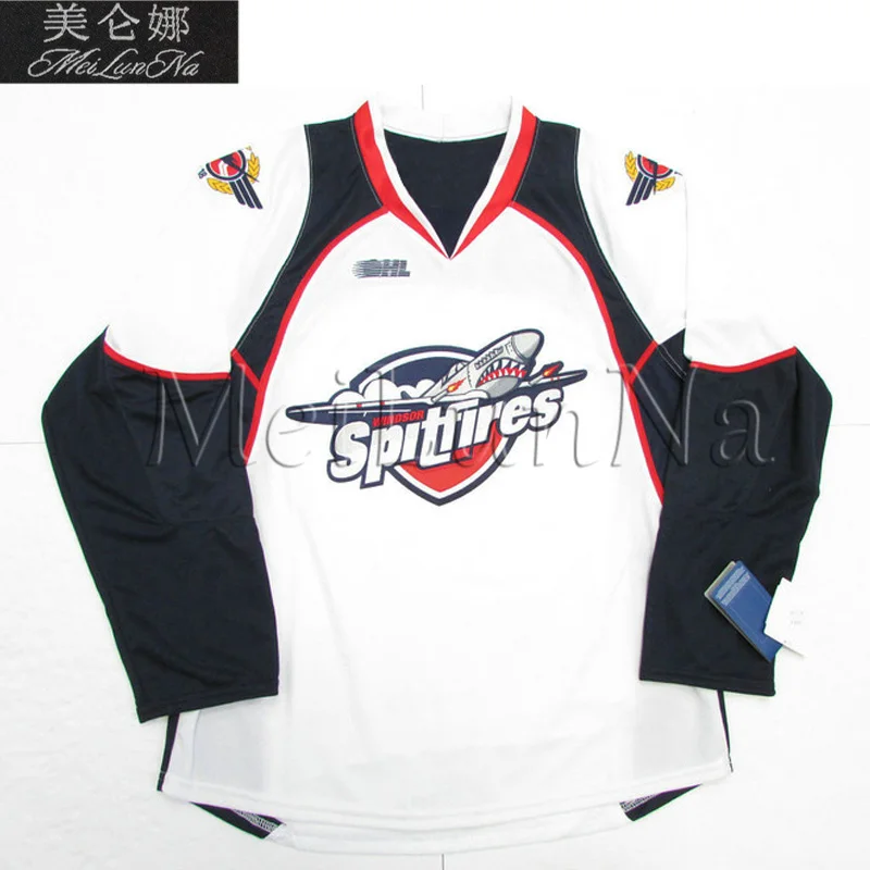 

MeiLunNa Custom OHL Windsor Spitfires Jerseys 4 Taylor Hall 18 Jason Spezza Ryan Ellis Home Road Sewn On Any Name NO.Size