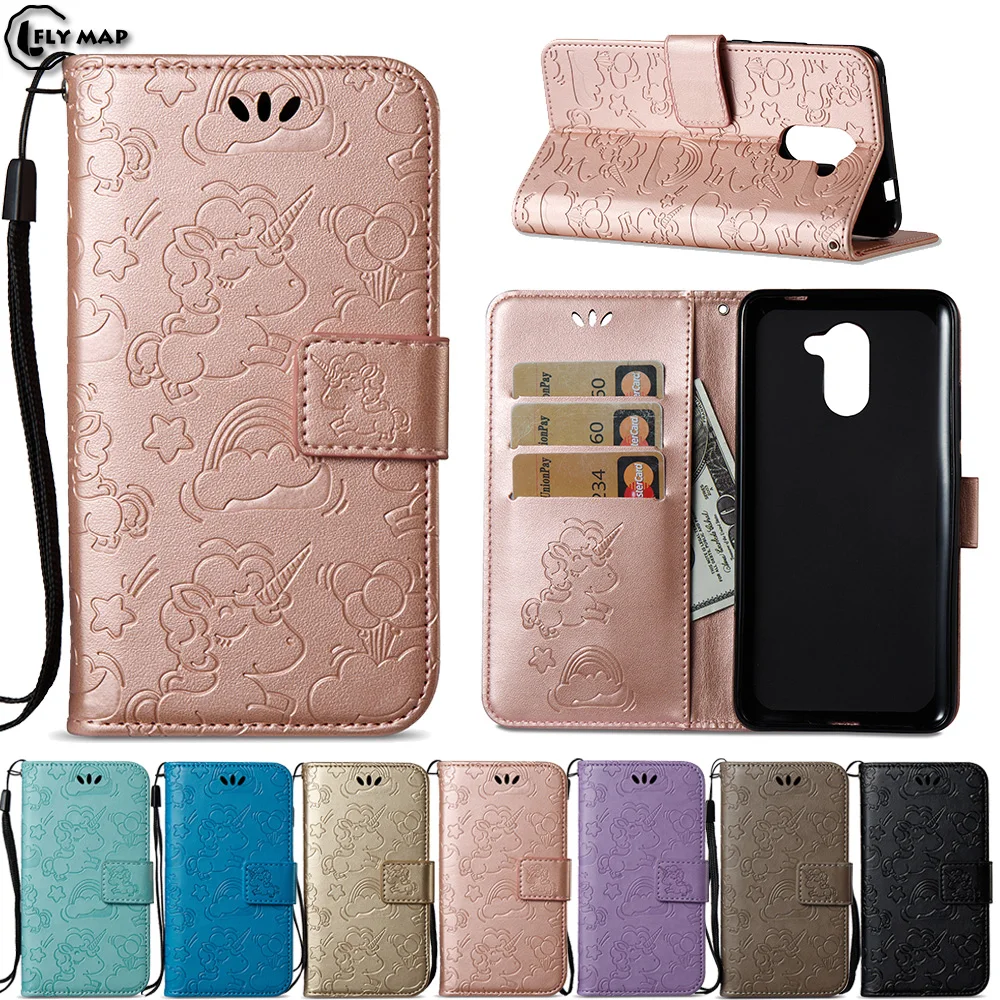 Unicorn Flip Cover For Huawei Y7 2017 Y7 Prime 2017 Case Wallet Phone Shell Coque TRT-LX1 TRT LX1 LX2 LX3 L21 AL00 TL10 7 Y Bag