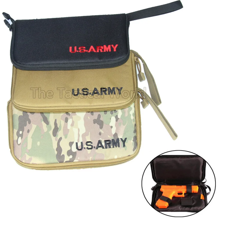 

Tactical Pistol Carry Bag Portable Military Handgun Holster Pouch Durable Hand Gun Soft Case Portable Gun Magazine Pouch Bag CS
