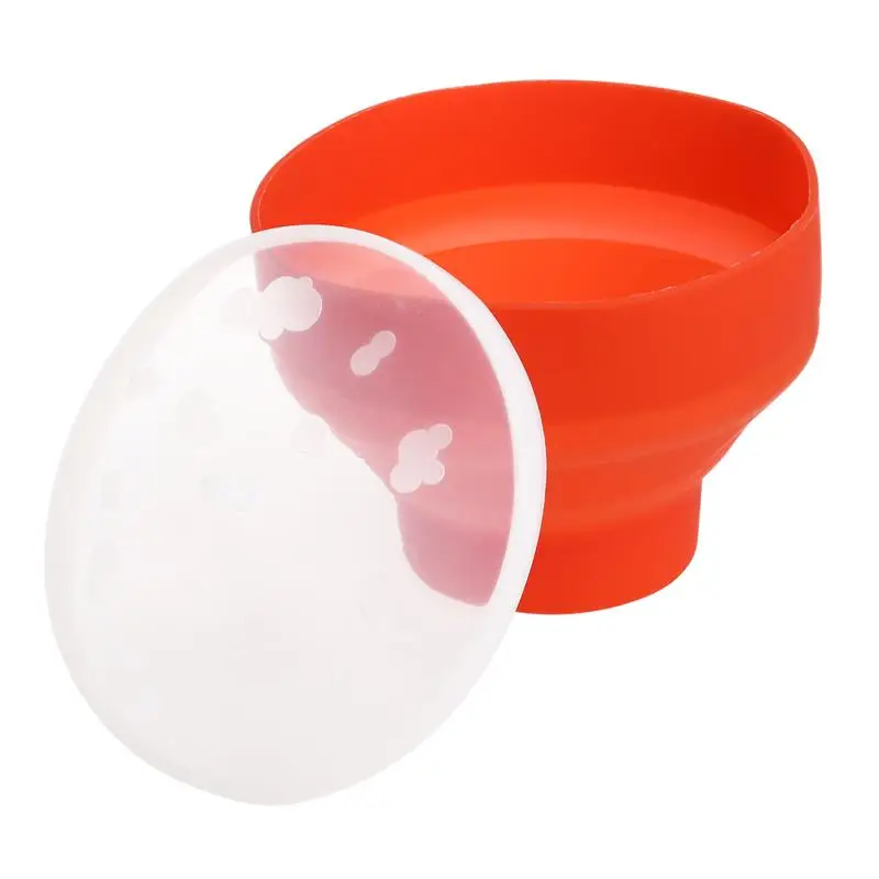 

Microwave Popcorn Poppers Foldable Easy Use For DIY Food Making Home Kitchen Collapsible Silicone Bowl with Cover 20x14.5cm(Red)