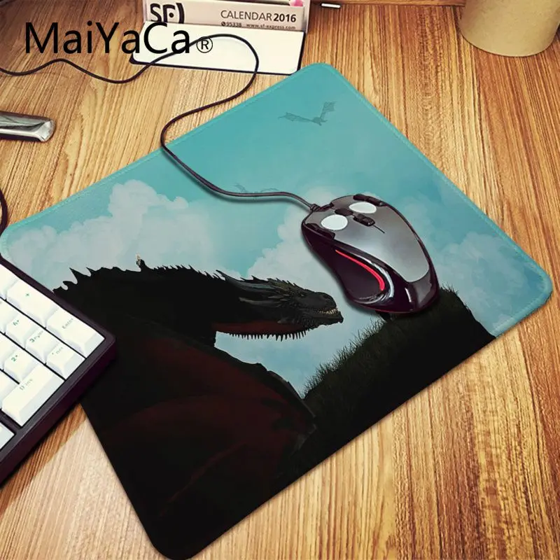Maiyaca Игра престолов дракон резиновая мышь прочный Настольный игровой коврик для мыши для ноутбука ноутбук большой коврик для мыши геймер Настольный коврик - Цвет: Lock Edge 20x25cm