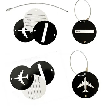 

Hot New 5 Colors luggage tag Aircraft Round Shape Portable Secure Travel Suitcase label for travel accessories