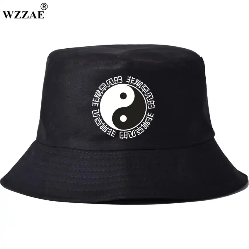 blank black bucket hat