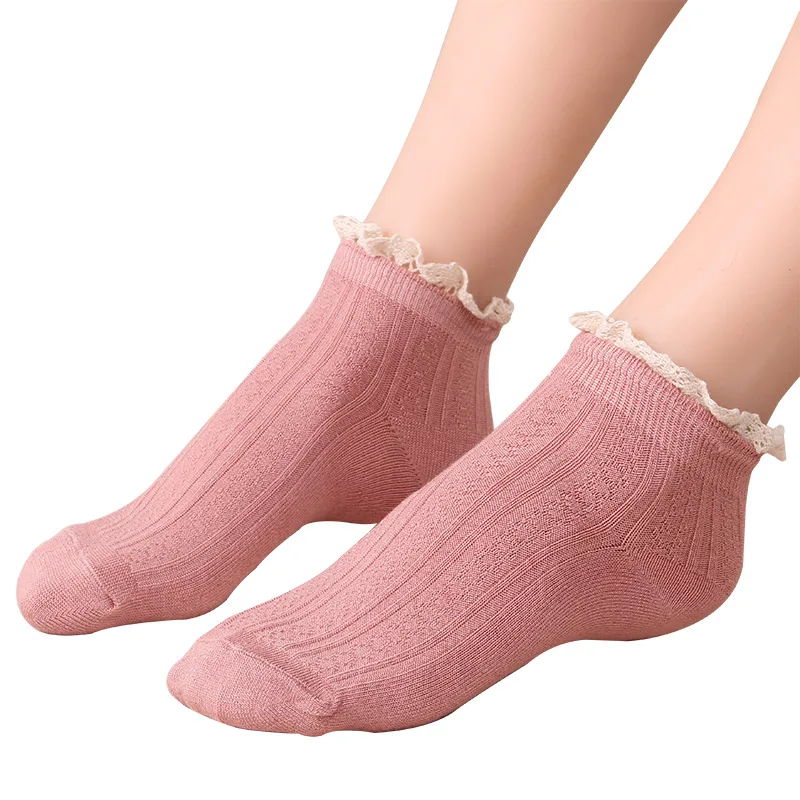 

Hot Sale Women Sweet Comfortable Breathable lace Socks Lady Girls Street Trendy Cotton Short Sock 5pair/lot