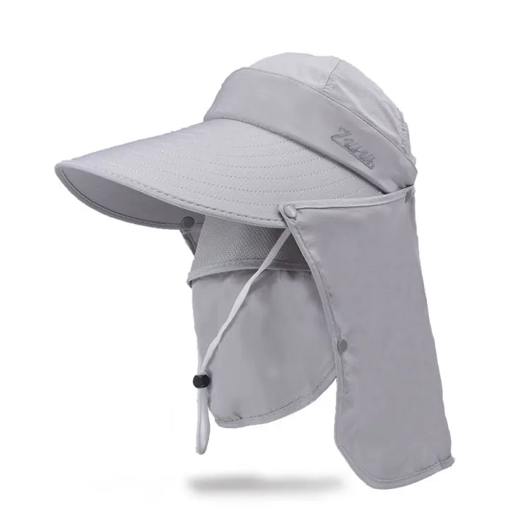 Регулируемые женские уличные шапки для туризма защита от ультрафиолета, от Солнца шляпа для рыбалки Кемпинг козырек шляпа лицо шеи крышка многофункциональный - Цвет: grey