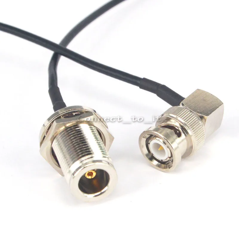 

Coaxial Cable BNC Male Right Angle to N Type Female Connector Pigtail RG174 20cm for Wireless Antenna