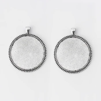 

10pcs 40mm Round PENDANT TRAYS Blank Bezel/Cabochon Setting
