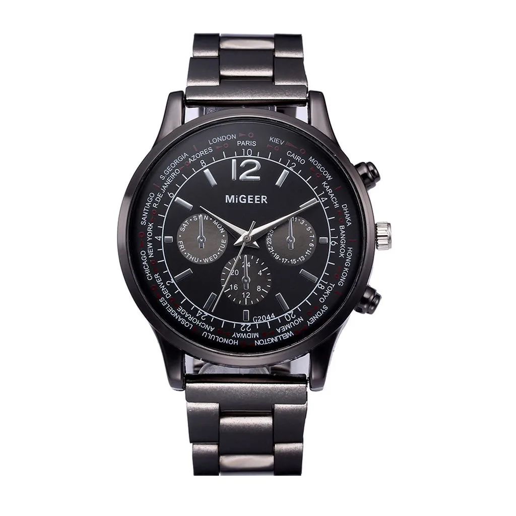 

2019 Fashion Quartz Watch Fashion Man Crystal Stainless Steel Analog Quartz Wrist Watch Relogio Masculino Luxury Male Clock