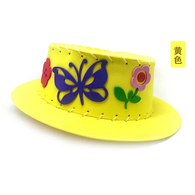 

Children DIY Handmade Craft Toy Multicolor Handmade EVA Sun Cap DIY Hat Kids Early Educational Craft Puzzle Toys