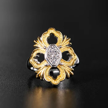 

925 Silver Zircon Ring Silver Bar 925 Jewelry for Women European Court style vintage style