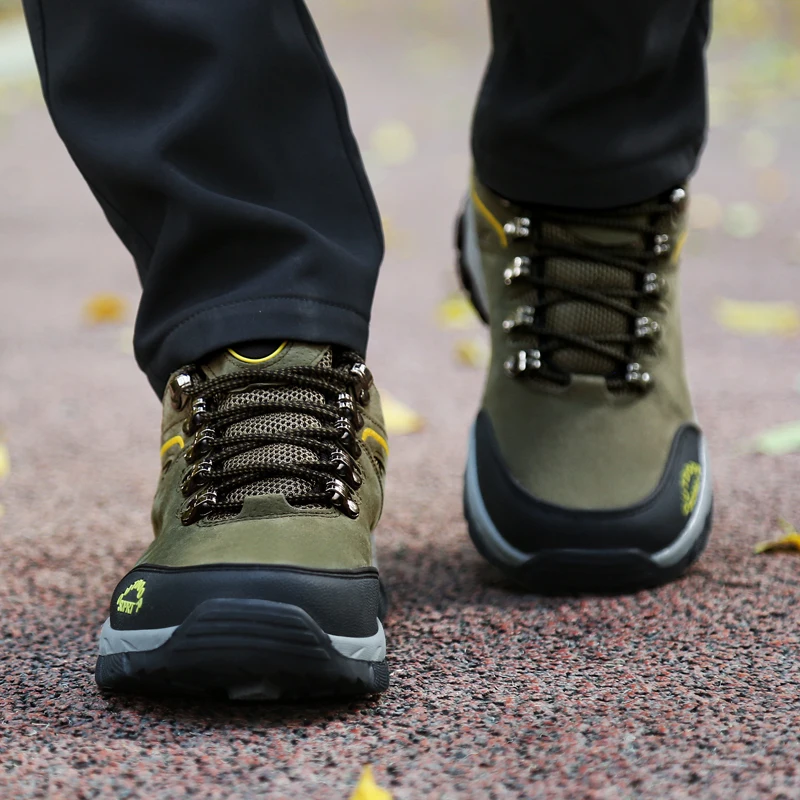 

Man Hiking Shoes Big Size 39-48 Outdoor Trekking Shoes Spring Autumn Mens Camping Sneakers Army Green Brown Trail Sneakers