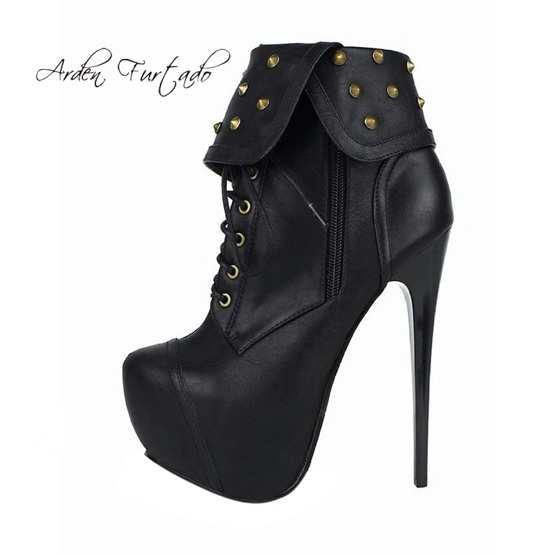

Arden Furtado 2018 spring autumn winter sexy high heels 16cm stilettos cross tied platform fashion woman yellow ankle boots new