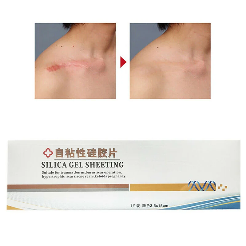

3.5*12cm Silicone Gel Scar Sheet Removal Patch Reusable Acne Gel Scar Therapy Sheet Skin Repair Transparent color invisibility