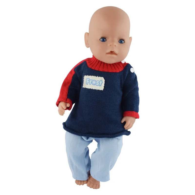 

Blue sweaters+Pants doll clothes Wear fit 43cm Baby Born zapf , Children best Birthday Gift