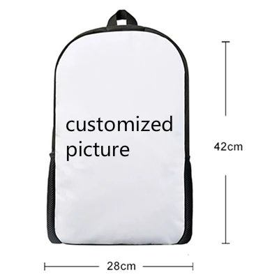 picture photo custom 3D effects Primary school bag customized shoulder bag Campus Cowboy Leprechaun pocket free design backpack - Цвет: customized