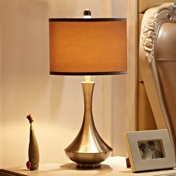 

Indoor Lighting E27 Bulb Holder Table Lamp Metal Base Light Fabric Lampshade Lamps Bedside Table Lights Night Bar Home lighting