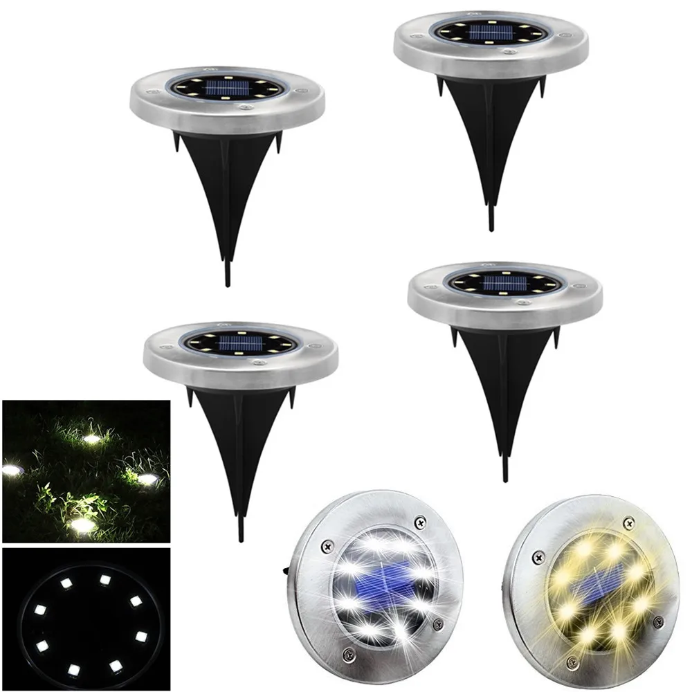 

LED Underground Spot Solar Lights Stainless Steel Outdoor Solar Powered Buried Light Outdoor Waterproof Garden Path Ground Lamp