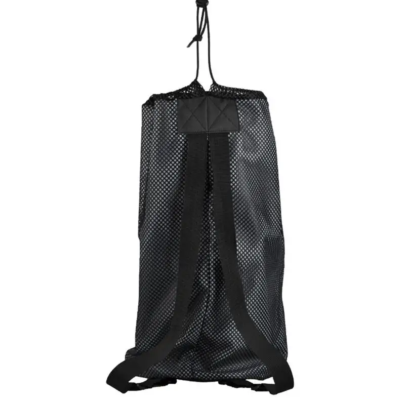

Sports Ball Bag Drawstring Mesh Backpack Ball Holder Bag for Basketball Football Volleyball (Black)