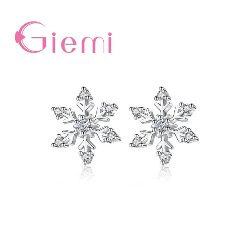 

GIEMI Ladies Party Anniversary Jewelry Stud Earrings for Girls Attend Vacation High Quality Cubic Zirconia 925 Sterling Silver