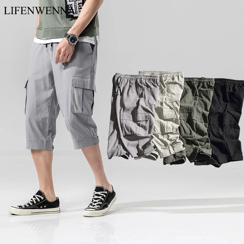 cotton elastic waist shorts