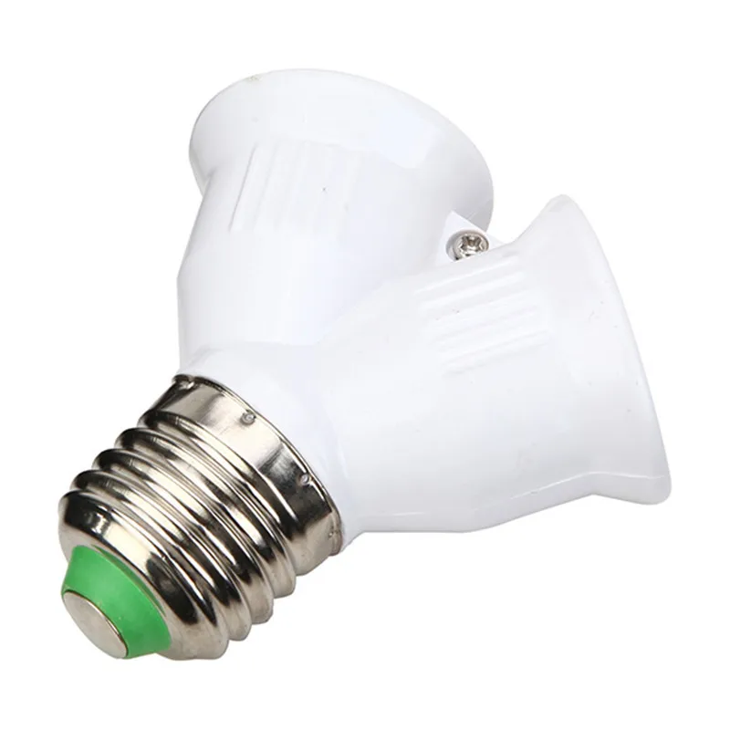 E27 Dual Lamp Holder Bulb Holder Double Socket Base Extend Splitter Plug Halogen Light Lamp