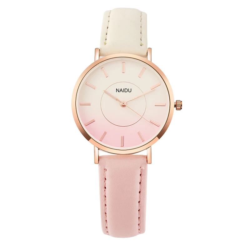 

2021 Women's Fashion Watch Gradual Color Luxury Ladies Wristwatch Women Watches Clock Leather Strap reloj mujer montre femme