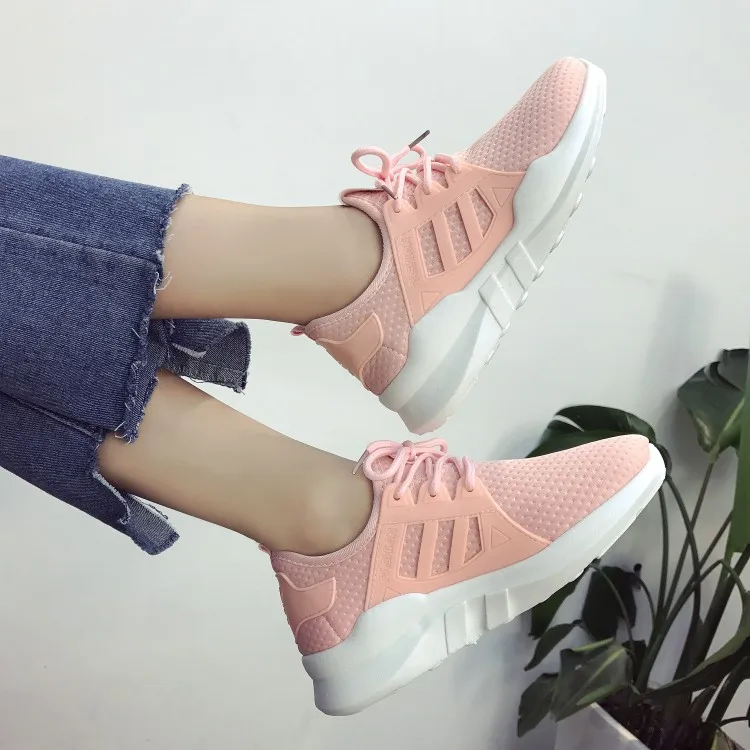 

MISAB loafers women flats lace-up women casual shoes Spring Autumn Outdoor flats Breathable mesh Women Shoes pink sneaker