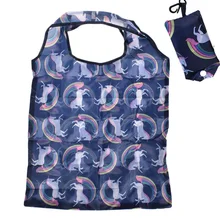 Удобная хозяйственная складная сумка в виде животного единорога, многоразовая сумка-тоут, сумка для хранения, сумка для хранения дома