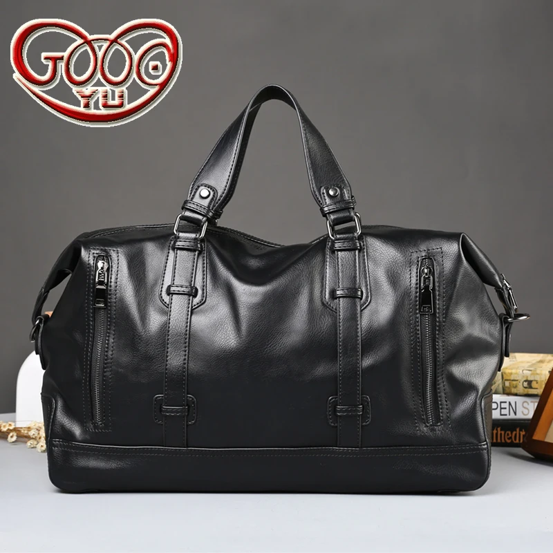 

Men's thick PU leather high-capacity business bag leather travel bag bag fashion men's short-distance travel bag