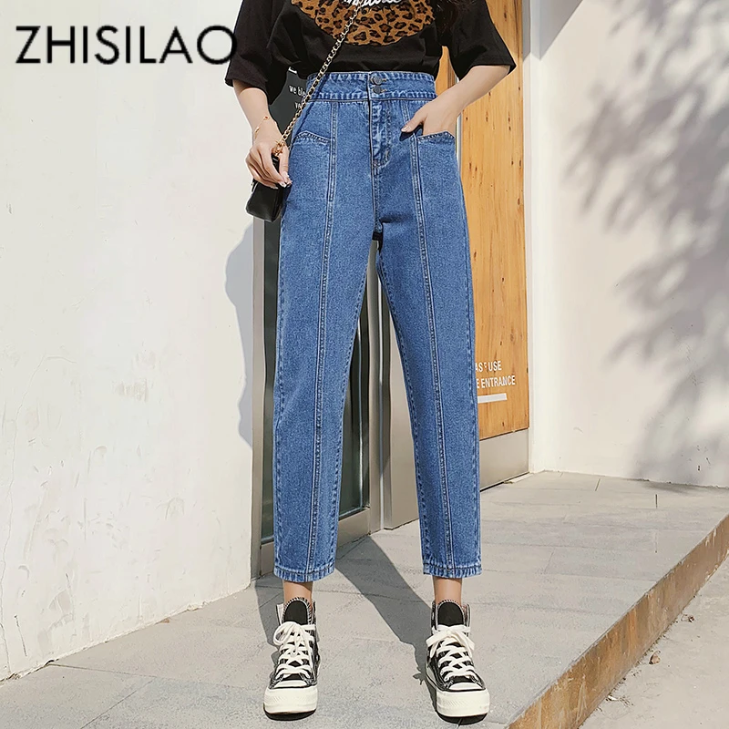 Staight Jeans Women Boyfriends Mom Jeans High Waist Jeans Mujer Summer 2019 Loose Vintage Skinny Jeans Feminino Plus Size