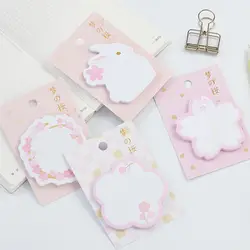 Новый канцелярские товары для творчества студентов розовый цвет блокноты для записей милый цветок и наклейка в форме кролика блокноты
