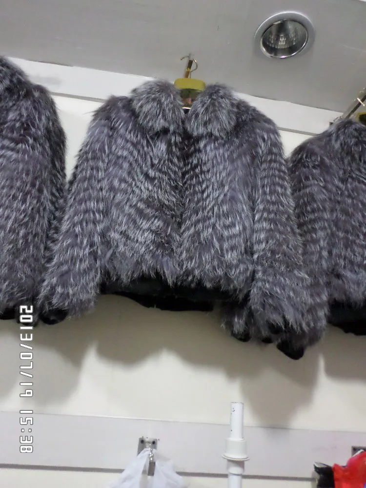 Linhaoshengyue Silver fox Длинные рукава и пальто из кожи и меха