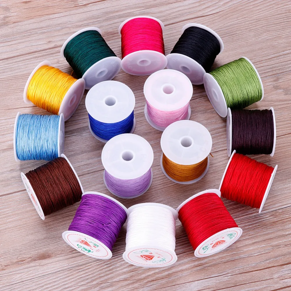 

New Nylon Cord Plastic Spool String Necklace Rope Bead For Necklace Bracelet Making String 0.8mm 45M/Roll #255733