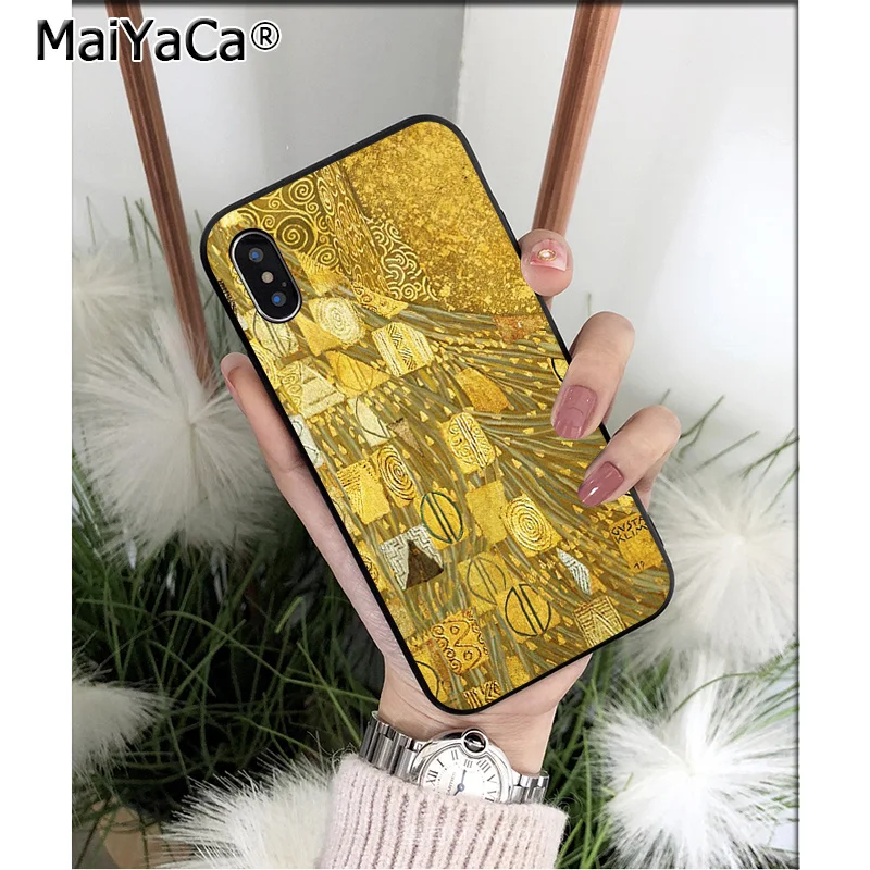 MaiYaCa Gustav Klimt Art Силиконовый ТПУ мягкий черный чехол для телефона для iPhone 8 7 6 6S Plus 5 5S SE XR X XS MAX Coque Shell