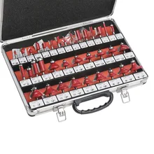 35pc 6mm/8mm/6.35mm Shank Professional Flush Trim Router Bits Set For Wood Tungsten Carbide Woodworking Milling Cutter Tool Sets