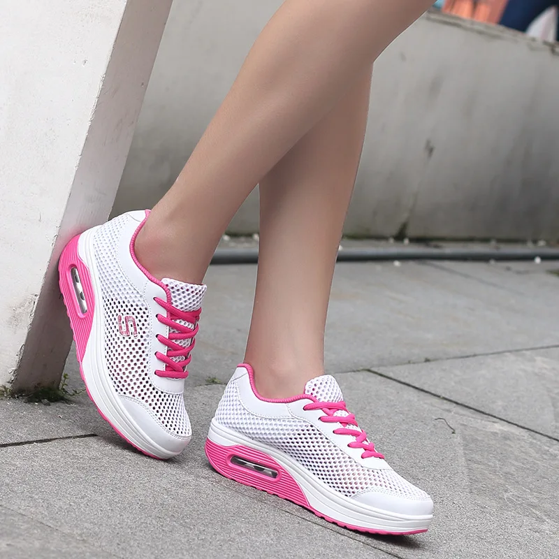 

2017 Summer Sport Superstar Shoes Woman Super Breathable Cool Thread Empty Net Air-Cushion Shoes Zapatos mujer Casual Footwear