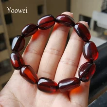 Yoowei Натуральный Янтарный браслет Baltic оригинальные янтарные фирменные бусины янтарные ювелирные изделия для женщин и мужчин подарки Уникальные Браслеты бутик