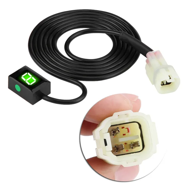 Motorcycle Gear Indicator Motorbike ECU Plug Mount 6 Speed Digital Gear Indicator Shift Lever Display for Kawasaki Green Display