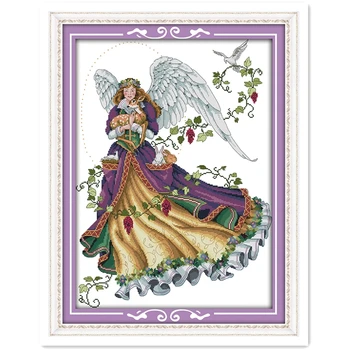 

Angel 5 Counted Cross Stitch Pattern Kits DIY SET Home Decor 11CT 14CT Printed On Canvas Cross Stitch Kit DMC Cross-stitch Set
