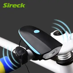 Sireck USB перезаряжаемые Велосипедный спорт велосипед светодиодный с колокольчиком Цикл Передняя лампа фара для велосипеда аксессуары для