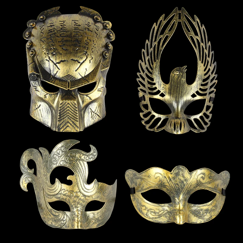 

Noble male man mask vintage retro warrior knights knight mask shuffle dance antique half face death mask for jazz bronze silver