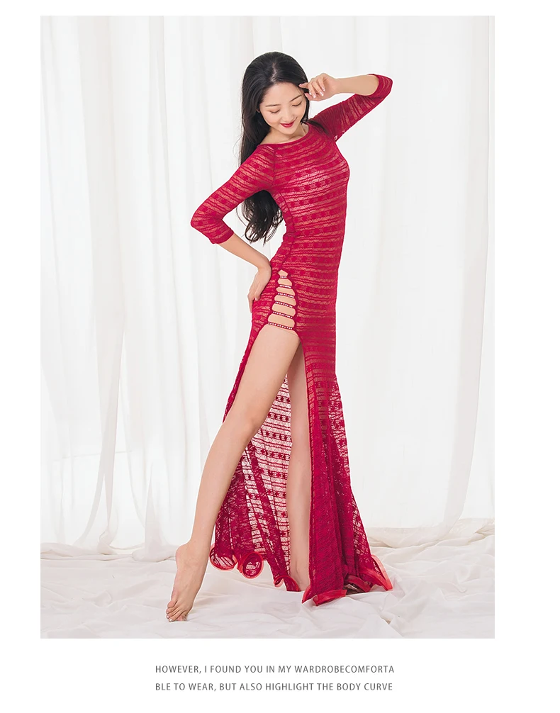 Живота женский костюм для танцев Oriental Lace обтягивающее платье купальник дамы Для женщин костюмы для танца живота Профессиональный