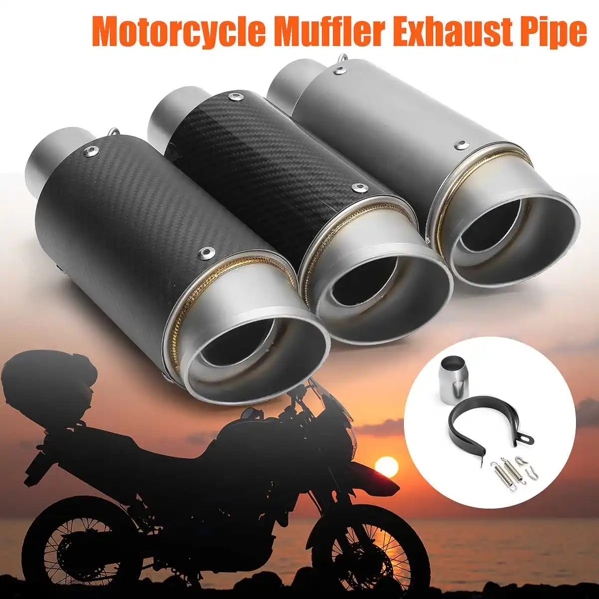 

38-51mm Motorcycle Exhaust Pipe Muffler Stainless Steel SC GP Racing Project Exhaust Mufflers Carbon Style for Honda for Yamaha