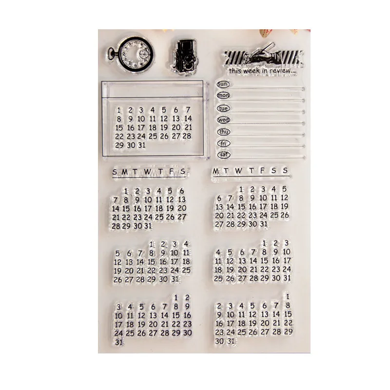 Clear Stamps Perpetual calendar Scrapbook Card album paper craft handmade silicon rubber roller transparent stamps