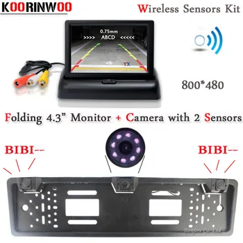 

Koorinwoo Universal Wireless Parktronic European License Rear view camera Car parking Sensors Car Monitor 800*480 Video For Car