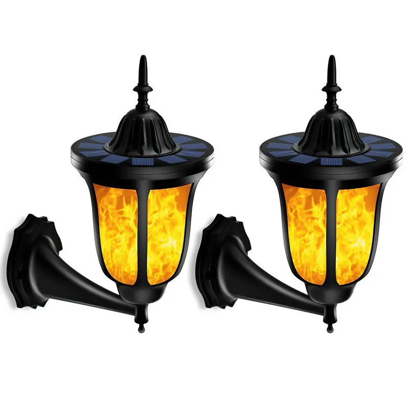 Goede Artpad 96 leds Outdoor Tuin Solar Wandlamp Flickering Flame Ontwerp Zwart Waterdicht Vintage Binnenplaats Decoratie Wandlamp