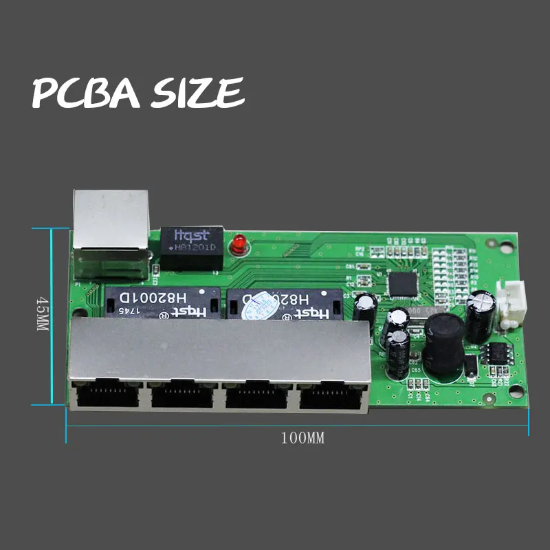 Мини 5-разъемное зарядное usb-устройство 10/100 Мбит сетевой коммутатор на возраст от 5 до 12 лет, в широкий диапазон входного напряжения smart ethernet переключатель pcb rj45 Модуль со светодиодной подсветкой встроенный
